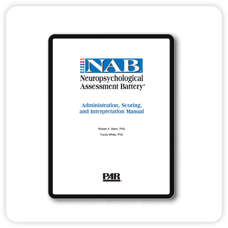 Cover of NAB manual displayed on a tablet