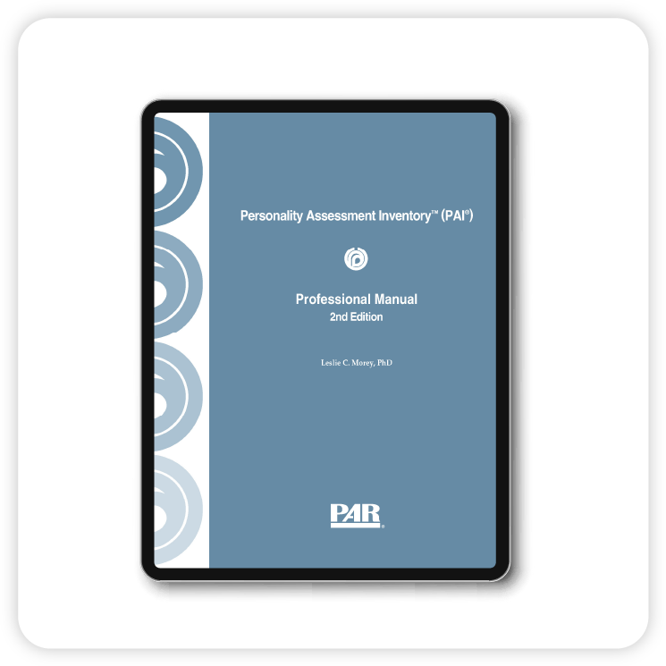 PAI manual cover displayed on a table